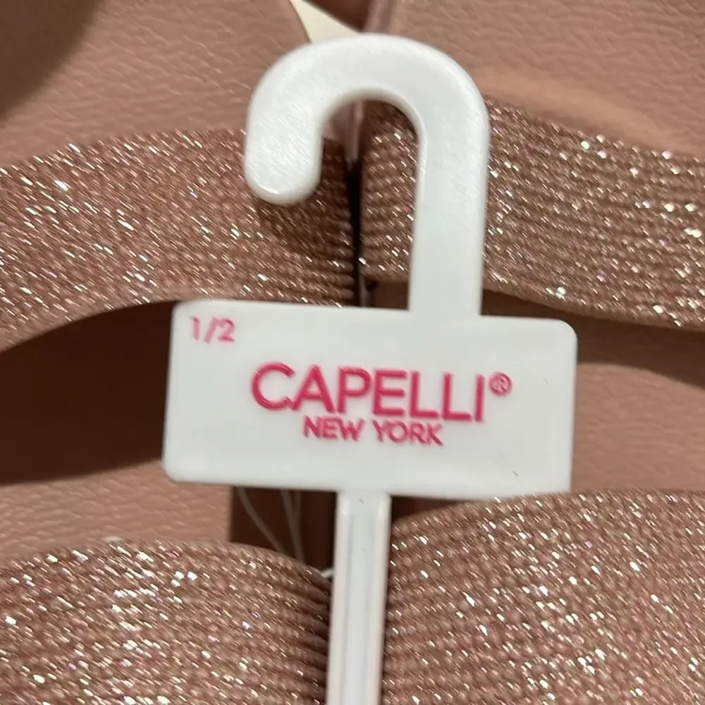 Capelli New York 1/2 molded footbed slides bling glimmer tops pink nwt
